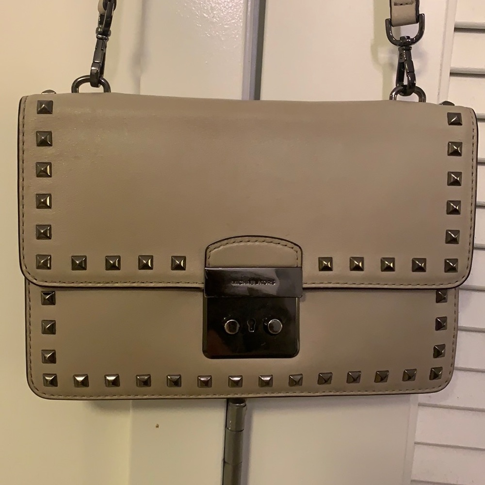Michael Kors Grey Studded cross body bag